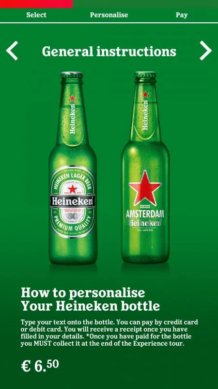 Prestop bottle your own heineken experience screenshot omnivision software